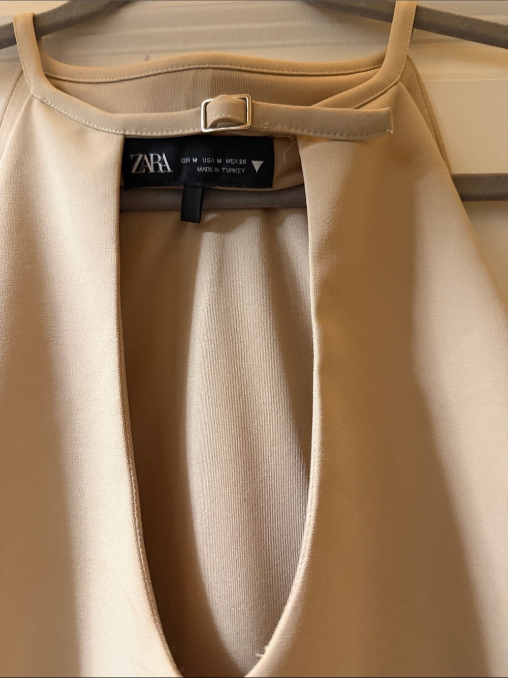 Zara Neutral Beige Halter Top Medium - Picture 2 of 4